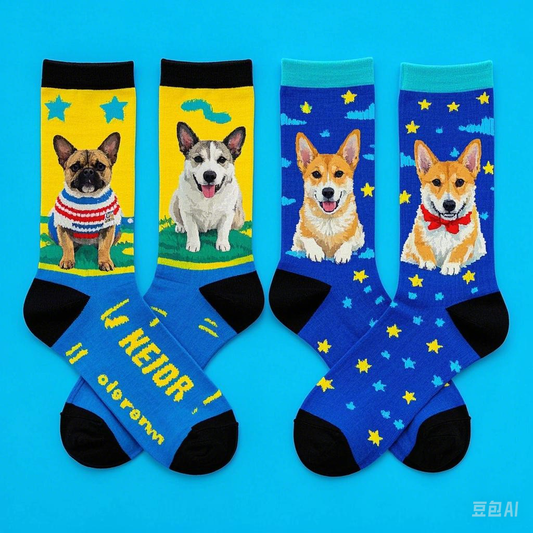 Customizable 3D Digital Printed Socks: Upload Your Pet's Photo to Create Exclusive Socks with Adorable Pet Patterns